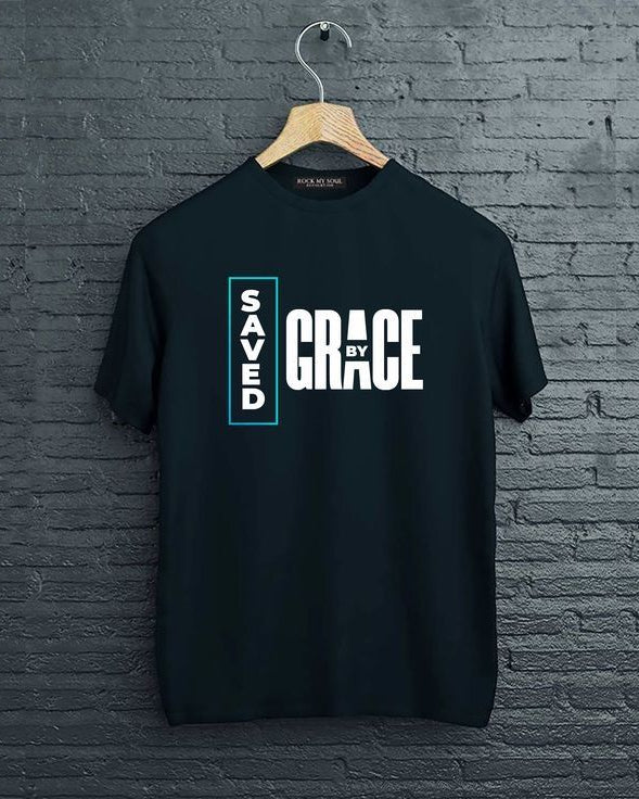 Round Neck T-Shirt (Saved By Grace)