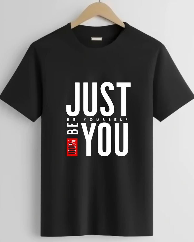 Round Neck T-Shirt (Just Be You) Black, White, Multi Colors