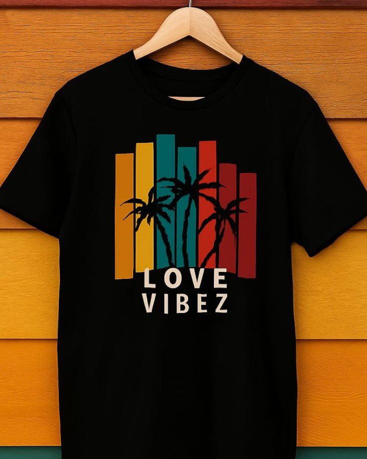 Round Neck T-Shirt (Afro Love Vibes) (Black, White, Multi Colors)